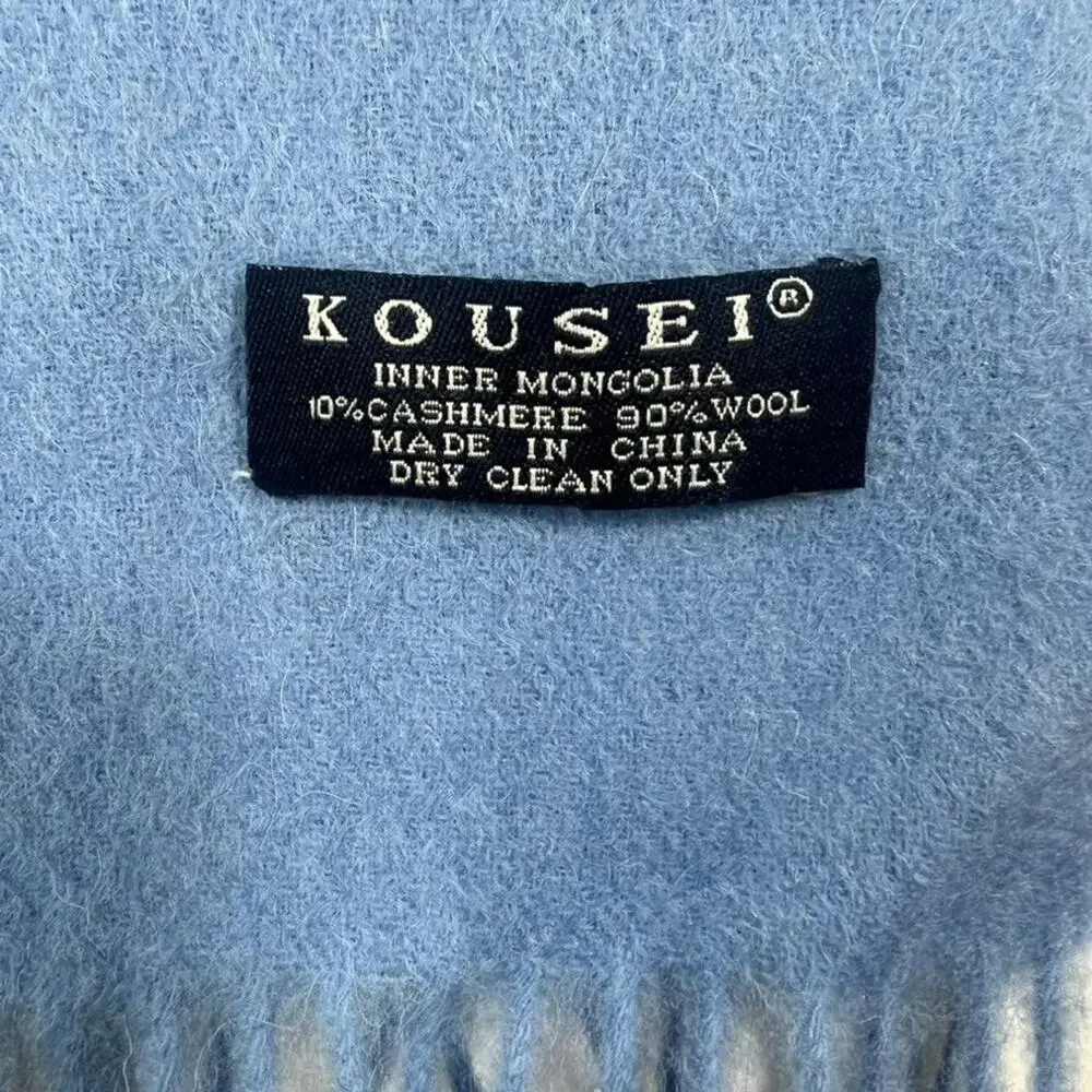 Kousei Inner Magnolia Blue Cashmere Wool Scarf 82
